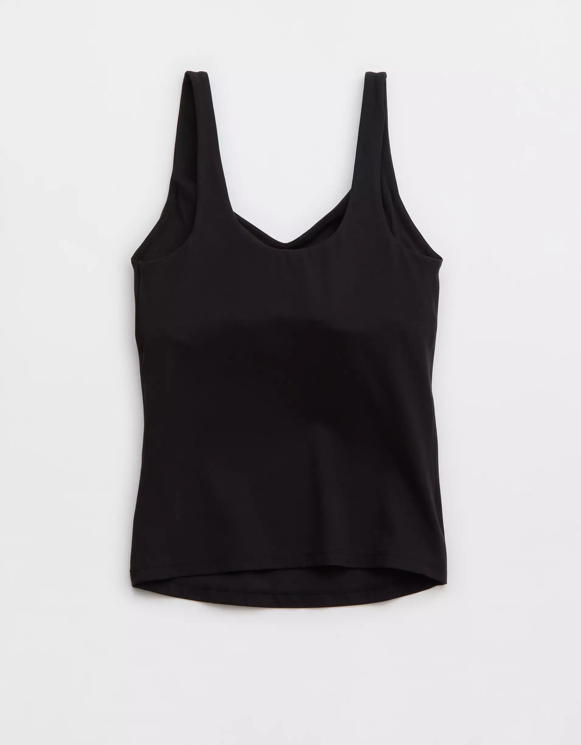 Lang geschnittenes elastisches Tanktop mit weicher Oberfläche und herausnehmbaren Einlegepolstern