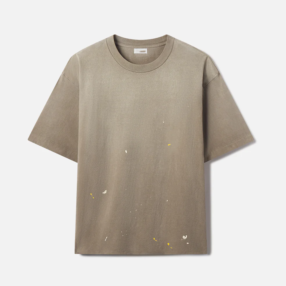Kurz geschnittenes kastiges Baumwoll‑T‑Shirt mit dezenten Used‑Effekten