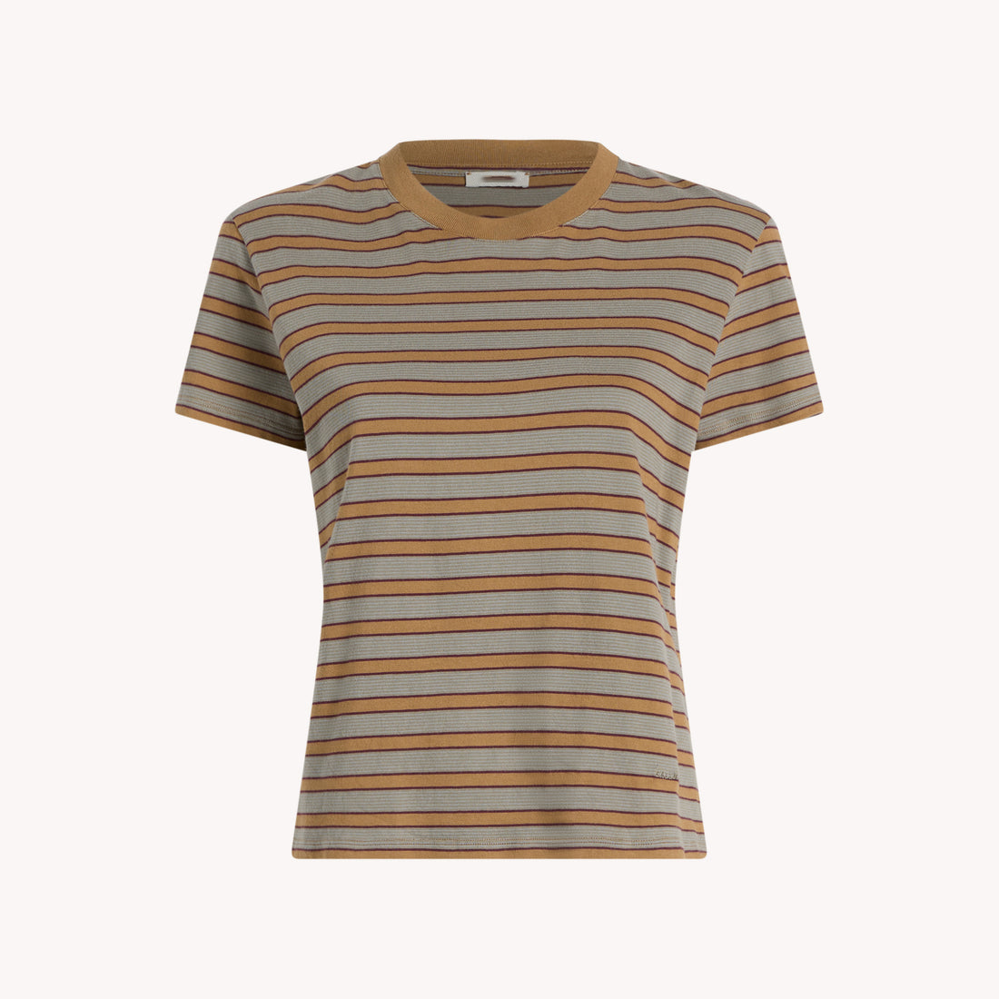 Unisex‑gestreiftes T‑Shirt mit lockerem kastigem Schnitt und fein abgestimmten Nähten